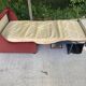 Scandinavian convertible sofa bed, 1-seater, in burgundy velvet with polka dots, 1930s