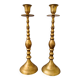 Bougeoirs en laiton français du milieu du siècle – Lot de 2
