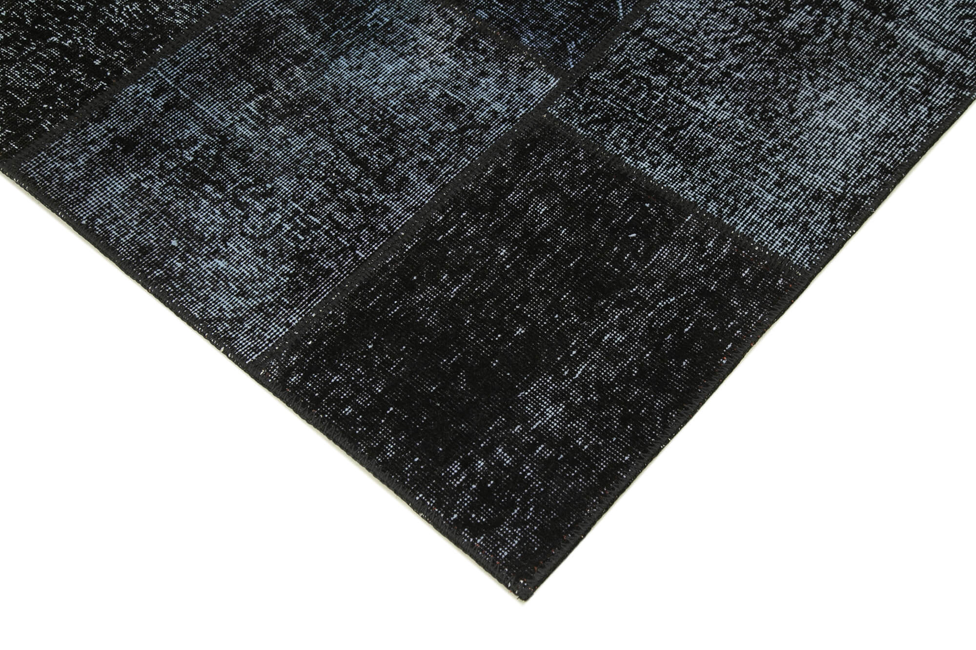 Handwoven anatolian contemporary 165 cm x 243 cm black patchwork rug