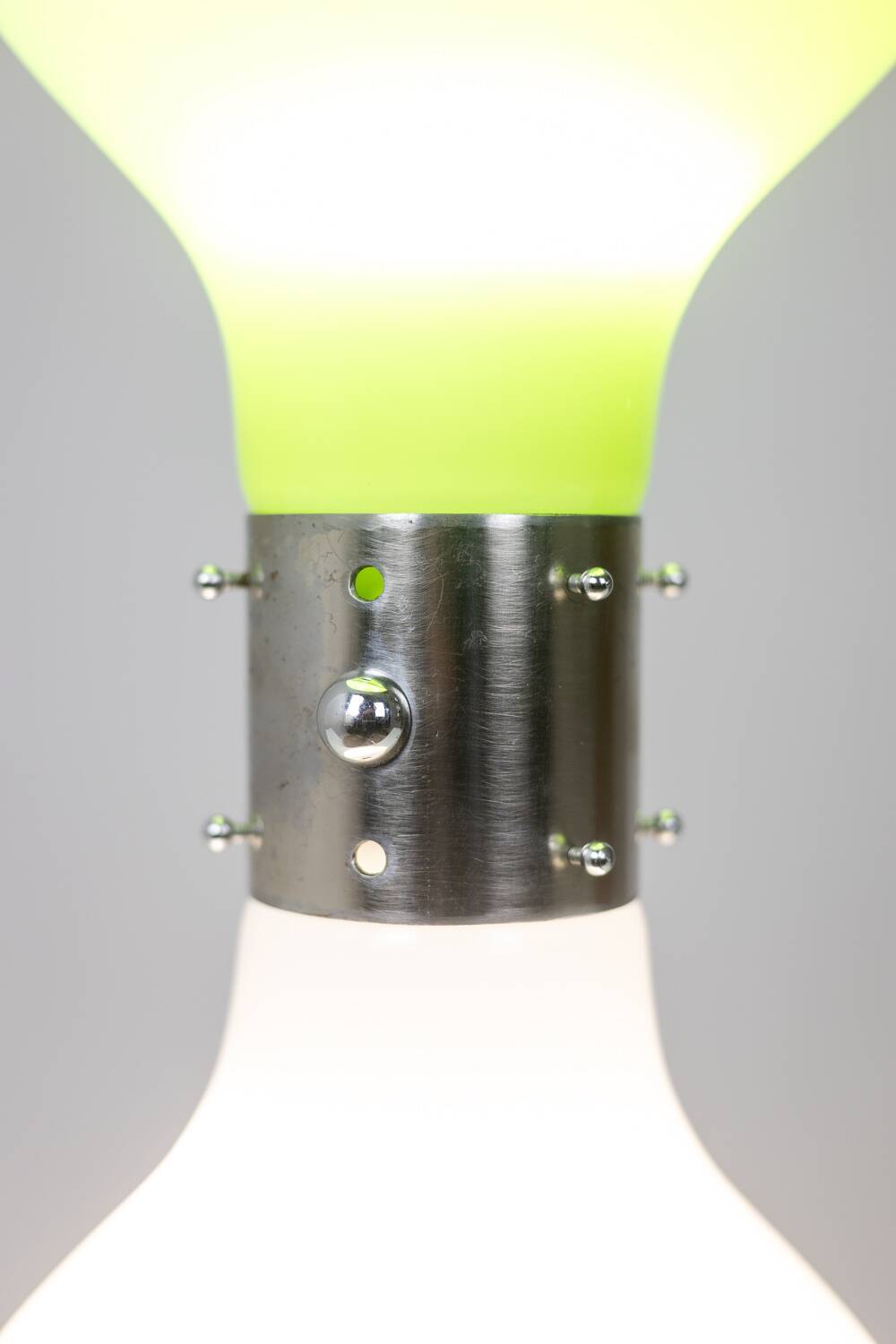 Carlo Nason atribution . White and green glass lamp. 1970s.