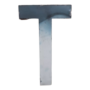 Lettre d'enseigne T métal zinc
