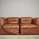 Cognac leather armchairs by BL Arredamenti, 1970s, set of 4