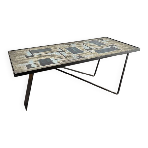 Table basse années 50 céramique Pirot
