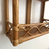 Vintage rattan wall shelf
