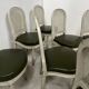 Set of seven Louis XVI style chairs in patinated beech, 20th century.
