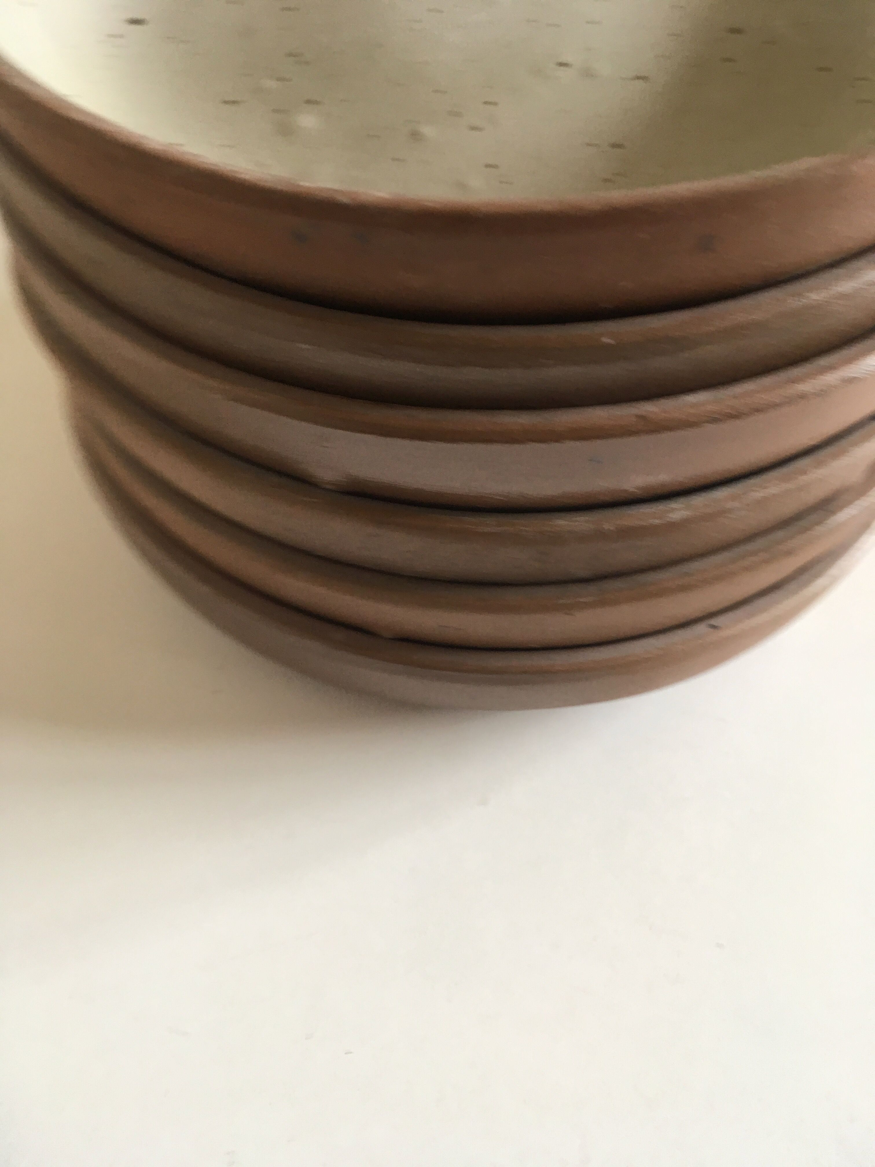 Set of 6 plates cap in potter's sandstone 1970
