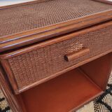 Pair of rattan bedside tables