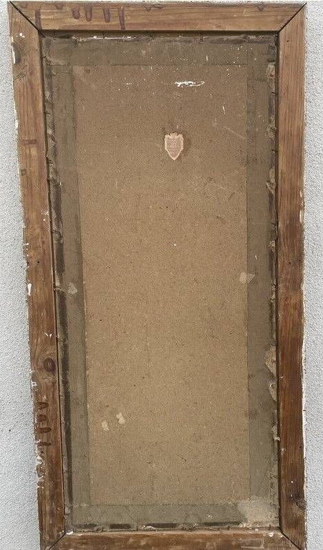 Oil on panel, animated landscape of a walker, Signed Ramos, early 20th century