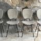 Set of 4 vintage chairs black tubular base 1950