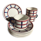 Set 8 plates and 3 cups HBCM Montereau Béarn
