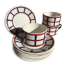 Set 8 assiettes et 3 tasses HBCM Montereau Béarn