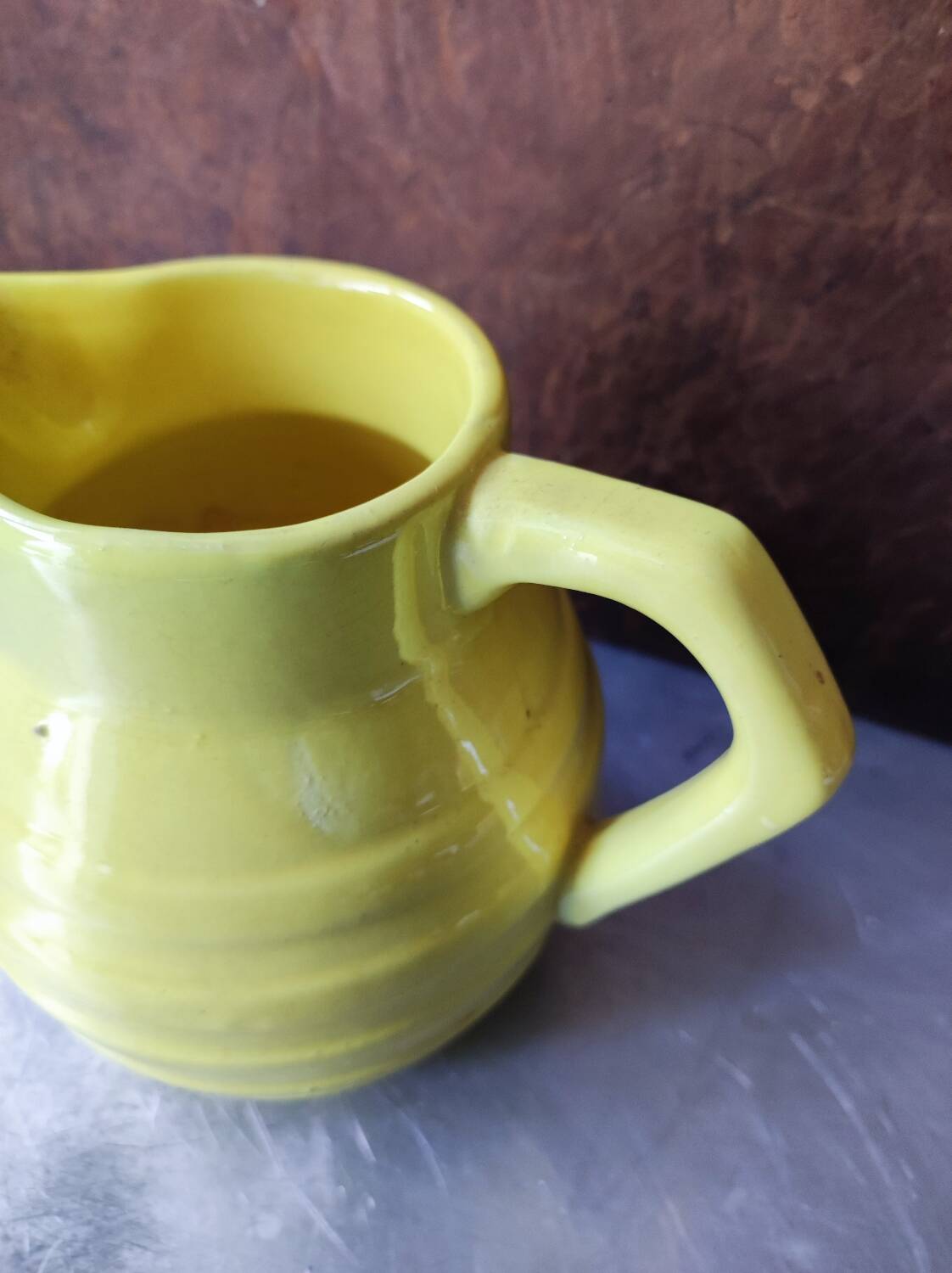 Milk jug, vintage yellow pitcher