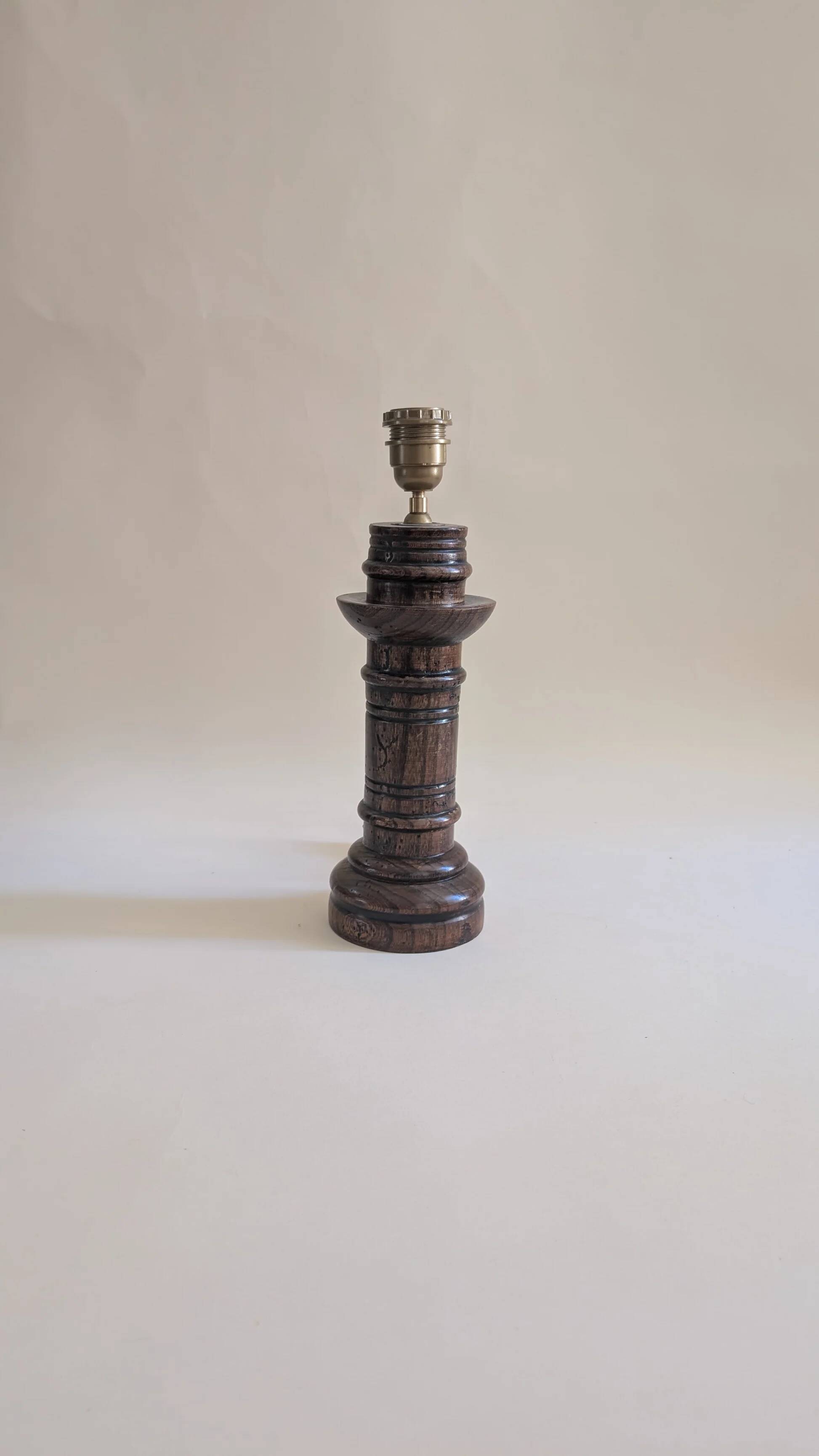 Wooden lamp base - height 30 cm