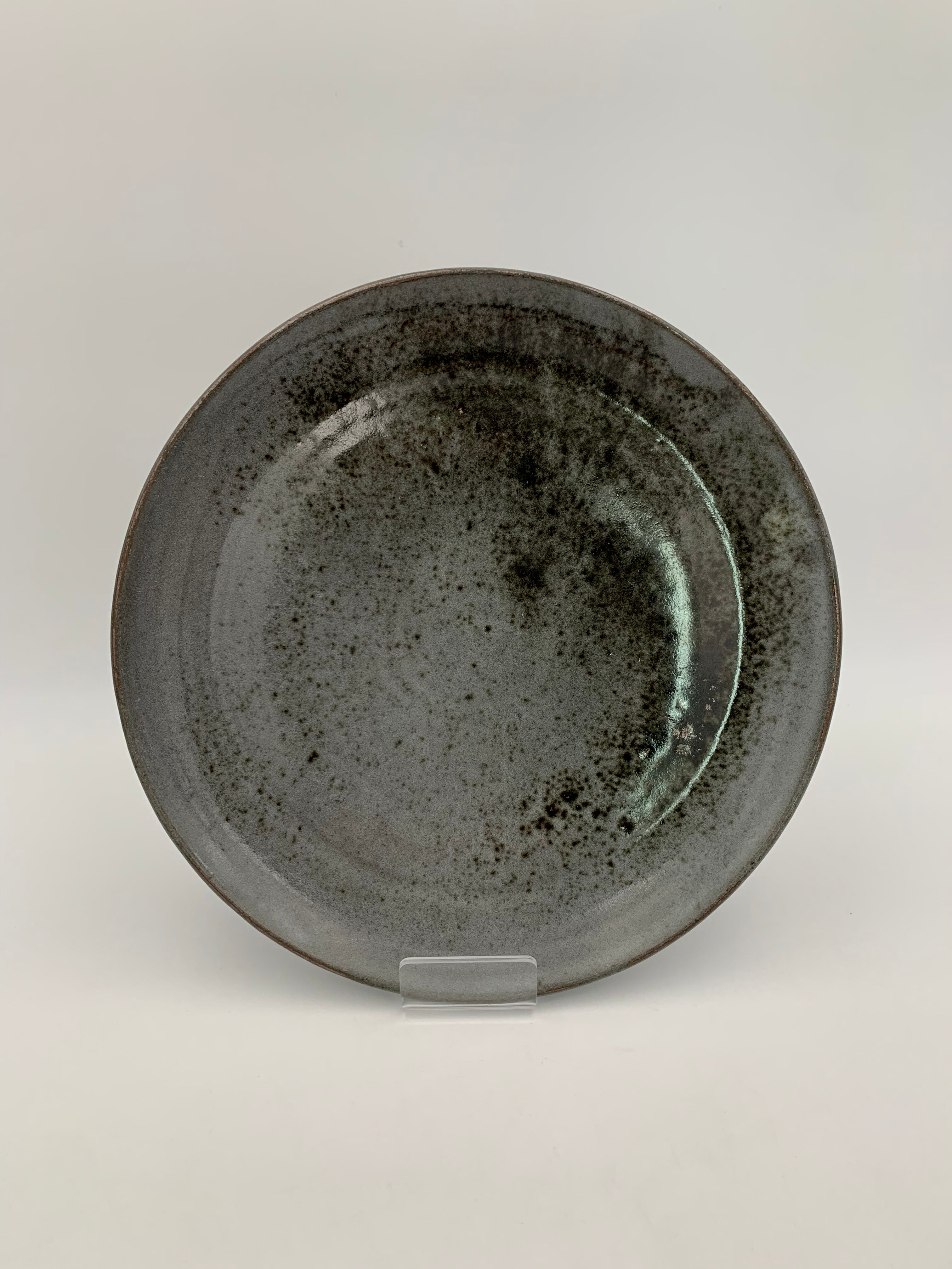 Large vintage round dish Thierry ROBERT, Grès du Loir - 1970s