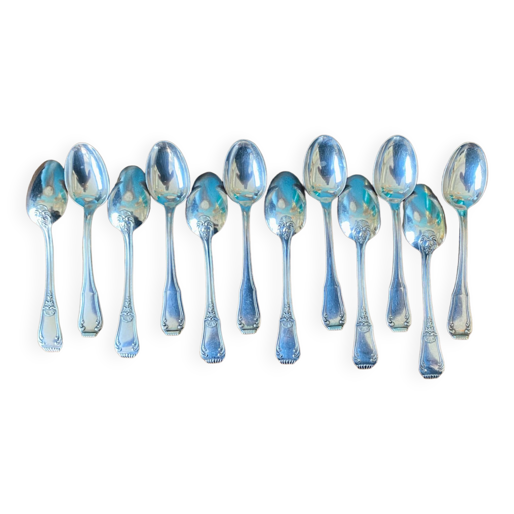 Empire style silver metal teaspoons or coffee