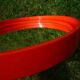 Round mirror Gilac orange vintage plastic 70s