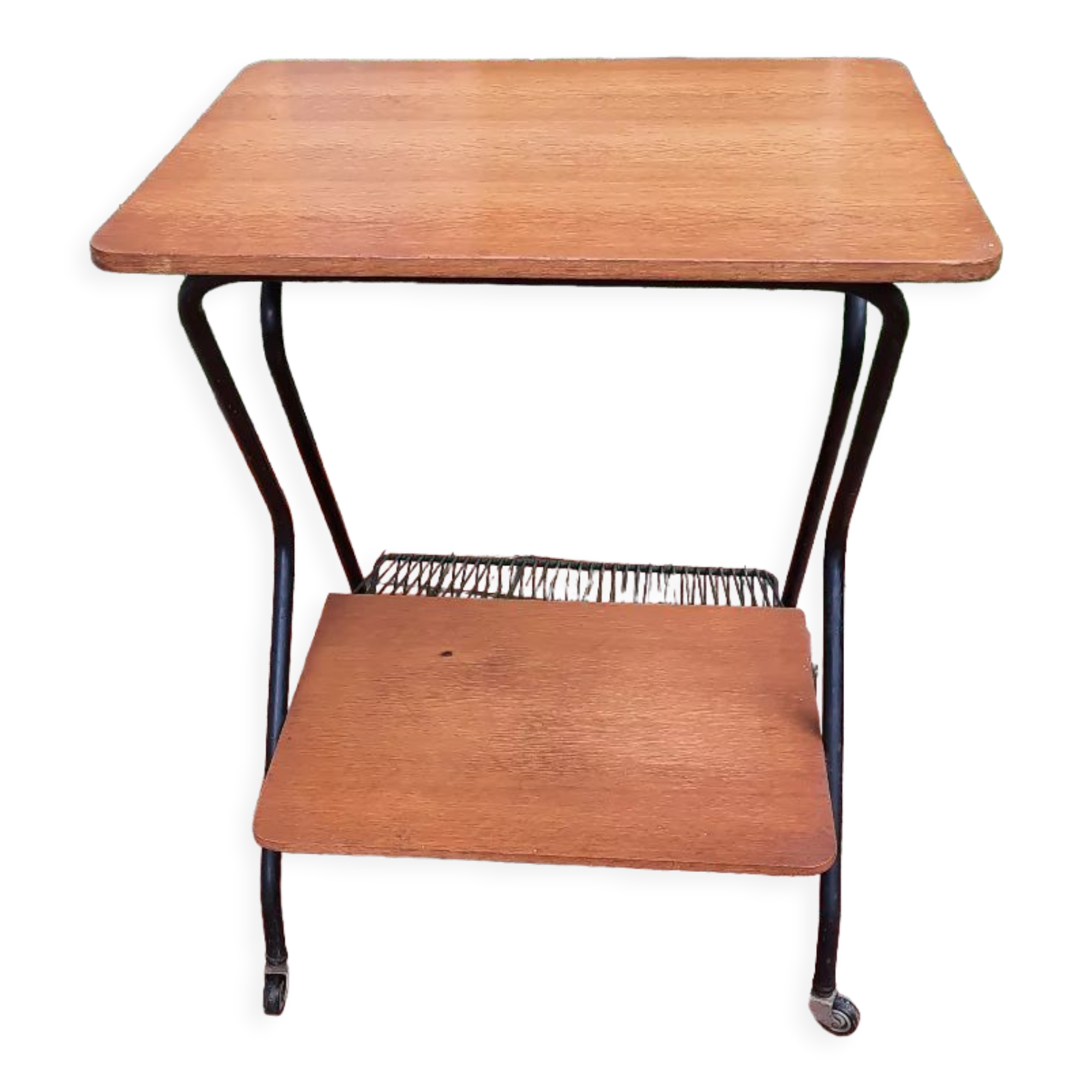 Trolley on wheels with vinyl door