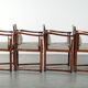 In very good condition Art Deco design dining chairs with fabric upholstery