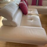 White leather sofa