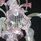 Charming Vintage Venetian Chandelier, Pink Murano Glass, 1950s