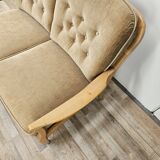 70s two seater sofa in beech