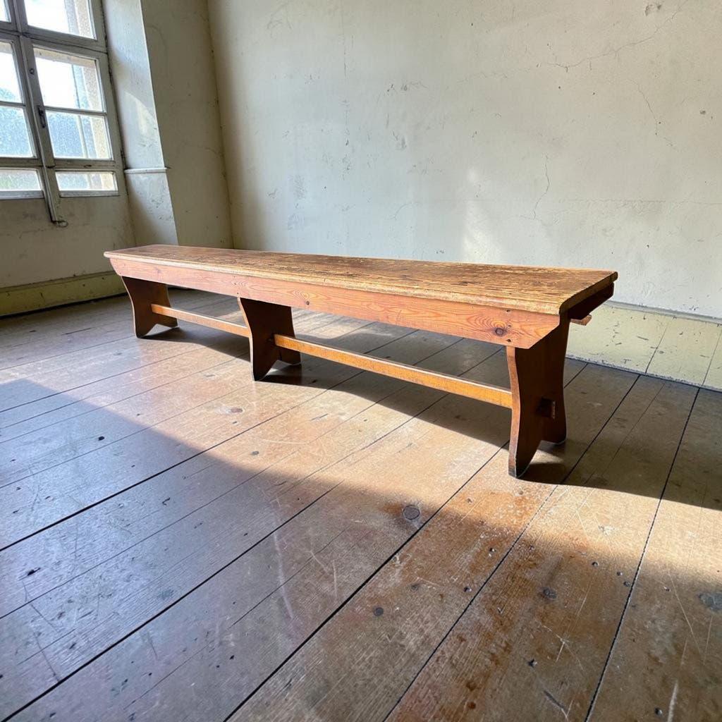 XL vintage wooden bench