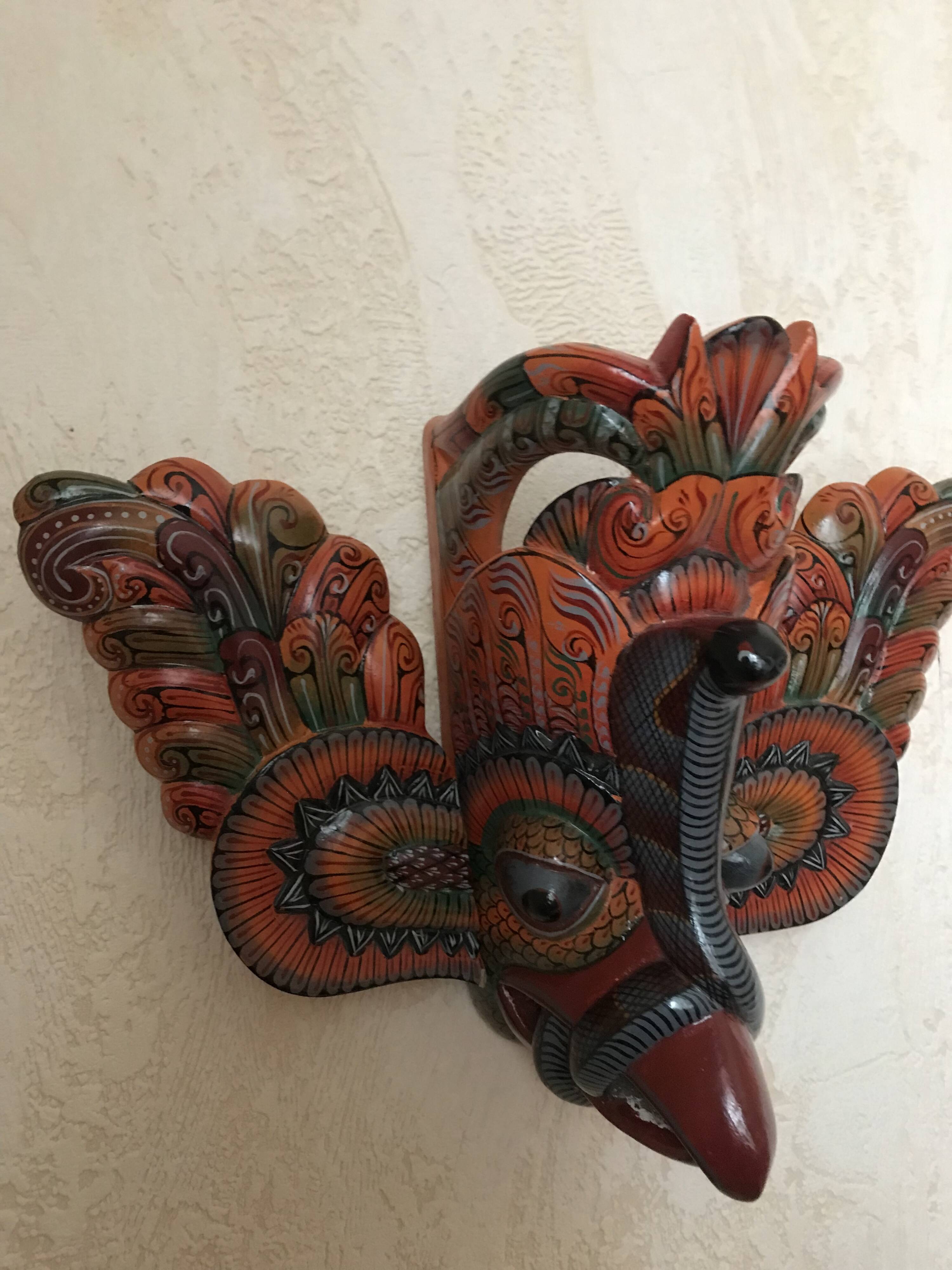 Wooden triptych mask