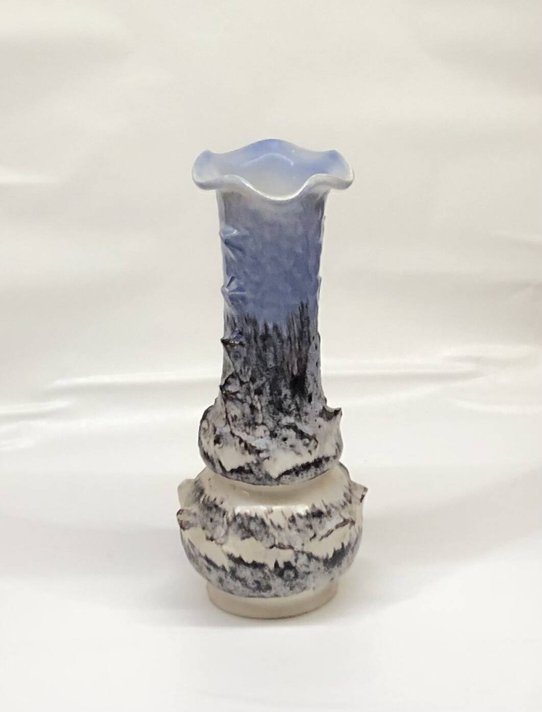 Vase fat lava blue gray Vallauris
