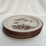Set of four Japanese plates circa the 1970s numbered stamped dimension: diameter 21