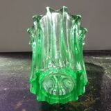Ancien vase p d’avesn verre vert uranium made in france vintage