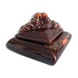 Fat Lava Brown Ceramic Candy / Vintage 60s