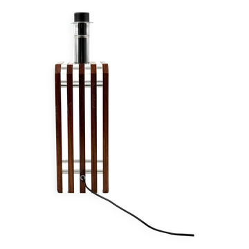 Pied de lampe de table Hollywood Regency en bois et lucite, Italie, années 1970