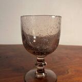 Bubbled stemmed glass, handcrafted