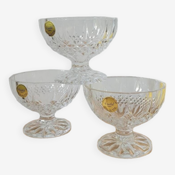 Set of 3 Longchamp ice cream cups from Cristal d'Arques