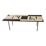 Mid century black and white graphic formica coffee table