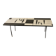 Table basse en formica graphique noir et blanc du milieu du siècle