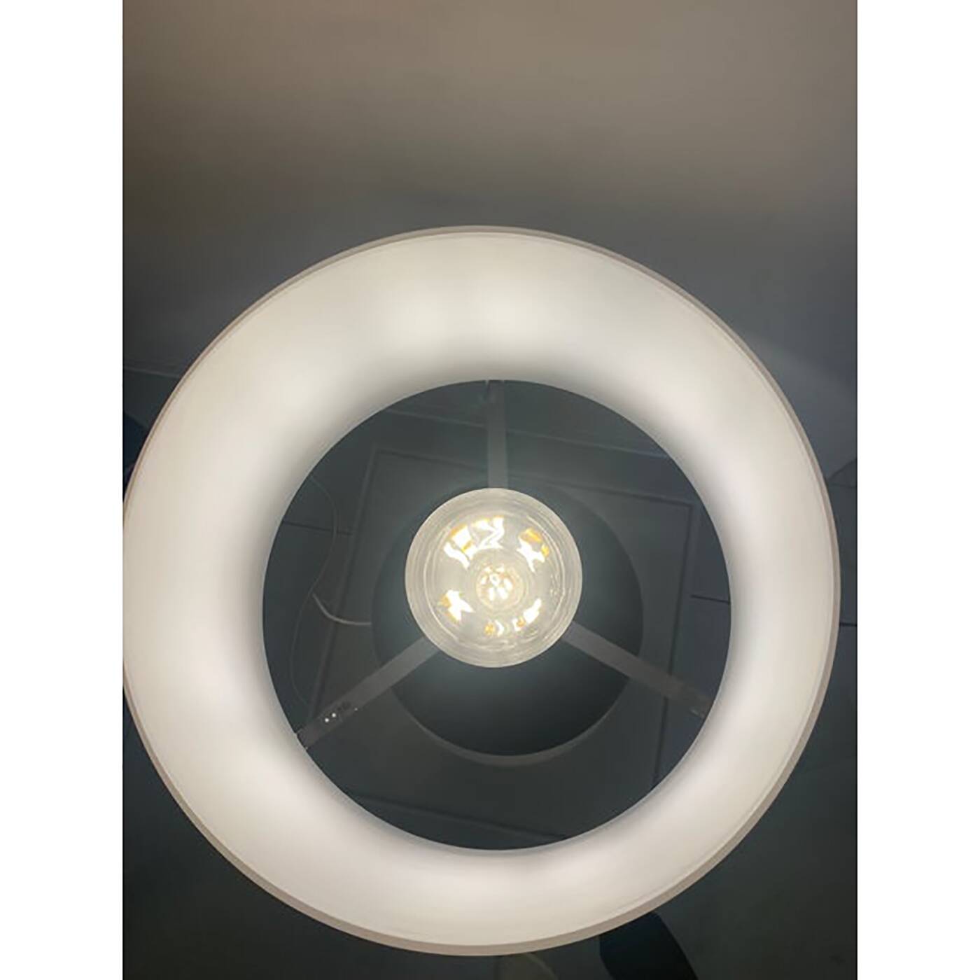 Contemporary Murano Style White and Black Glass Table Lamp