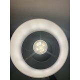 Lampe de table contemporaine en verre blanc et noir de style Murano