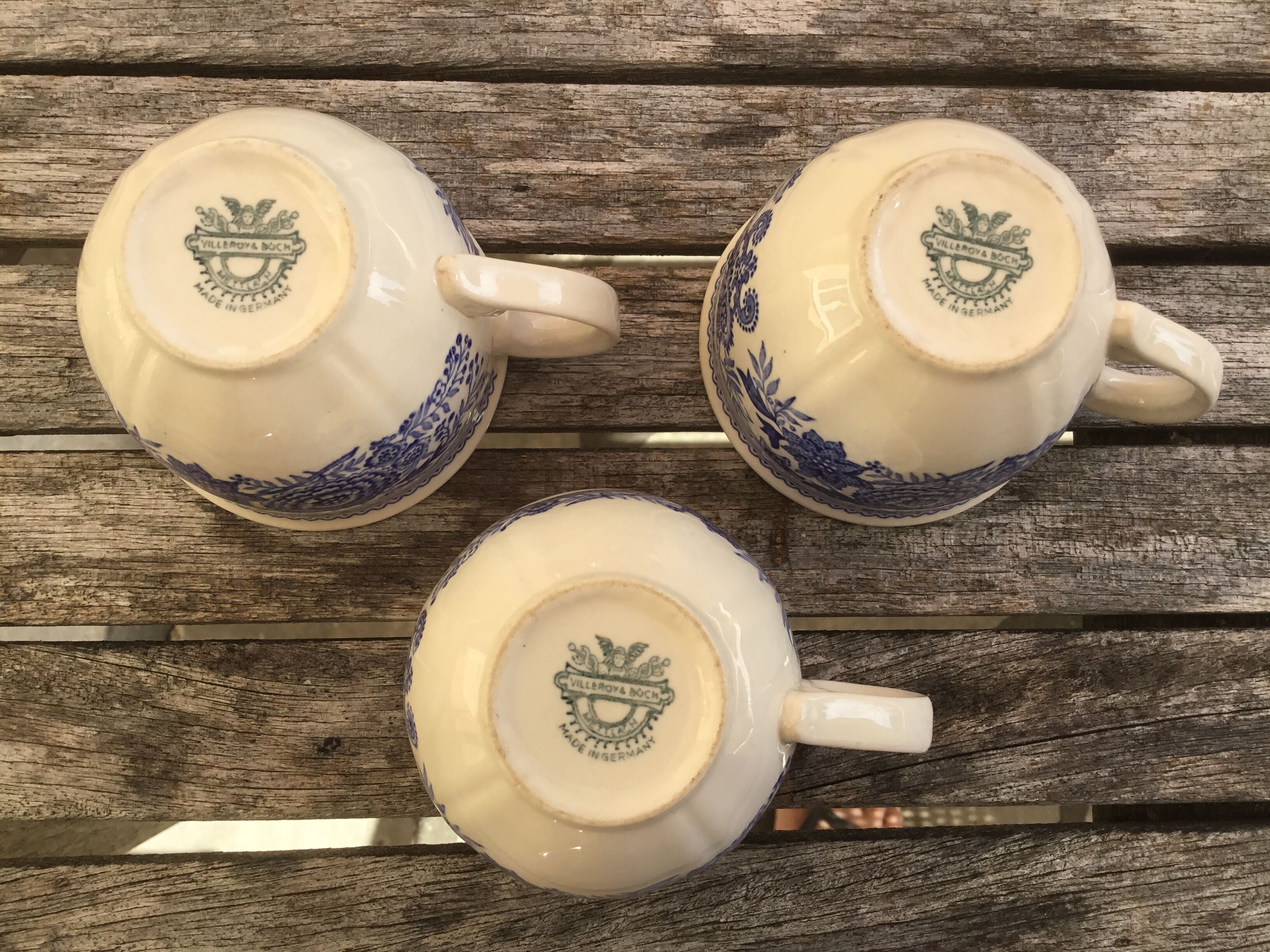 Old Villeroy and Boch "Burgenland" tea cups