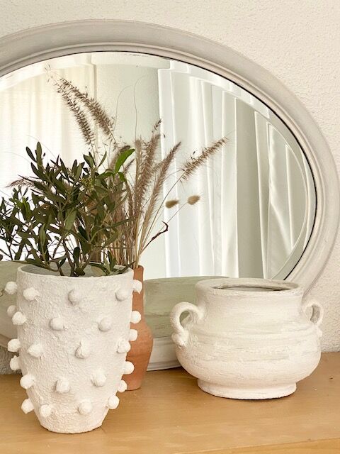 Vase vintage relooké blanc