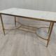 Table basse marbre blanc et métal doré