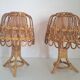 Paire de lampes de chevet en bambou