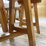 Set of round table and 4 rounded benches, 1950