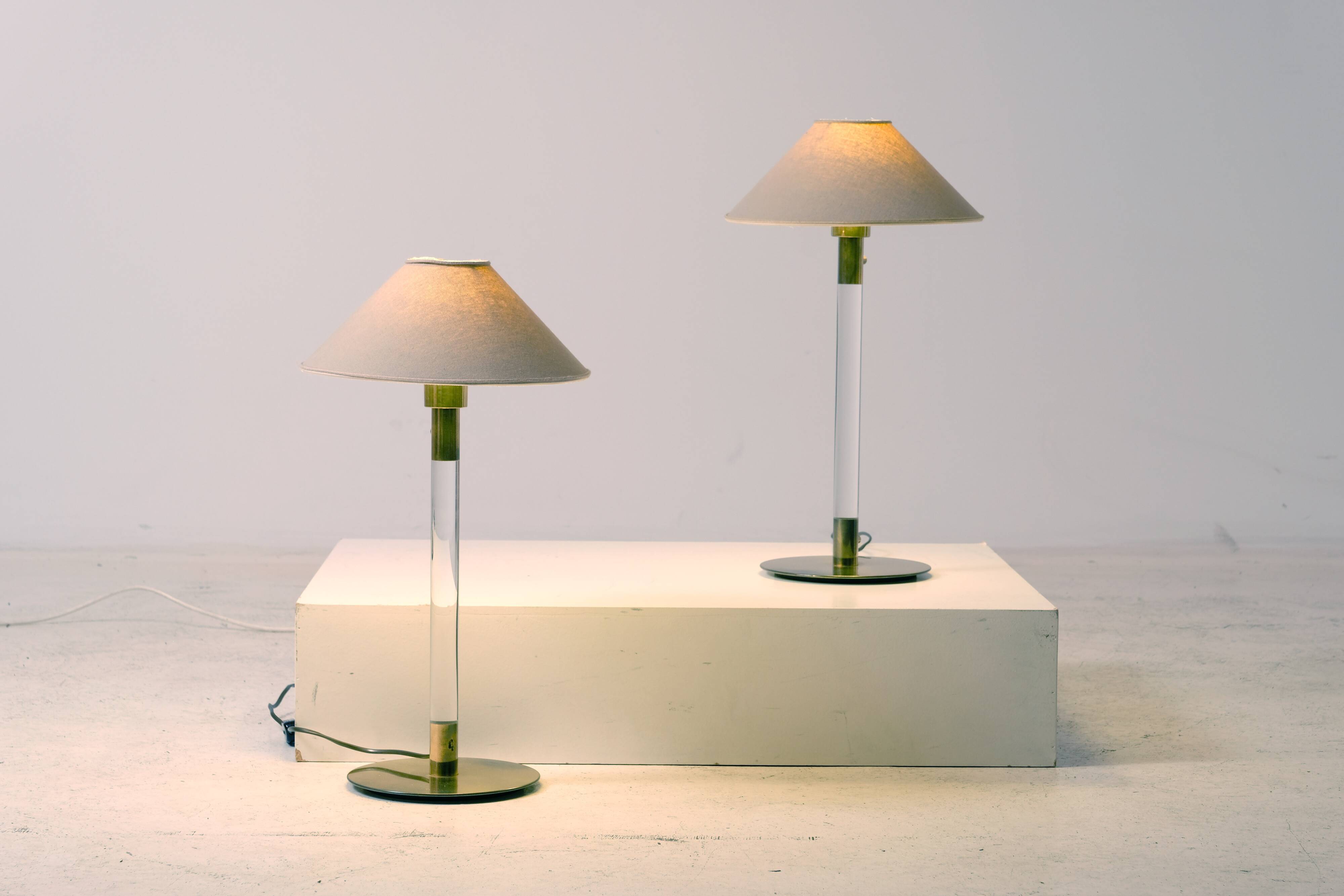 Pair of 1970s table or bedside lamps