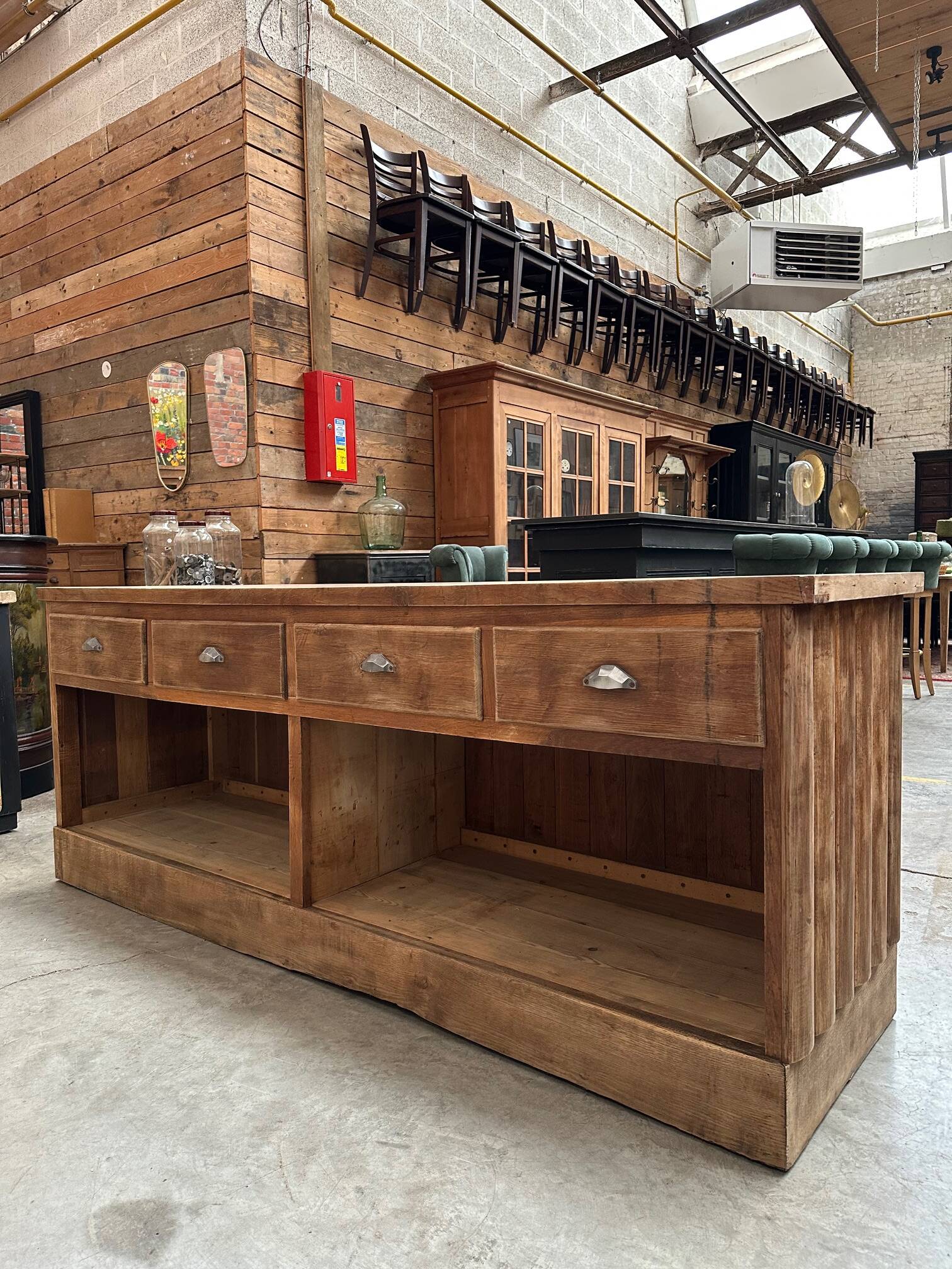 Art Deco counter in solid oak