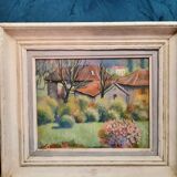 Oil on canvas landscape in the countryside