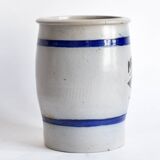 Old large glazed stoneware pot - Mustard L'Impériale.