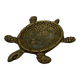 Vintage turtle ashtray in gilded brass, patinated animal-shaped catchall.