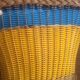 Rattan and scoubidou basket