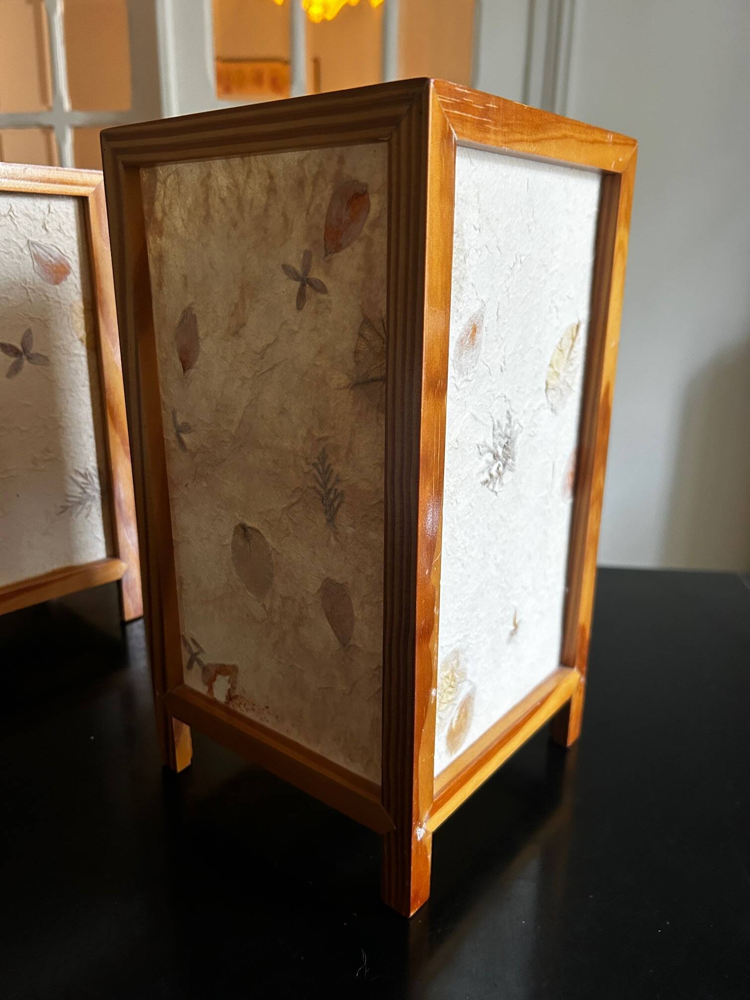 pair of dried flower lamps 1970